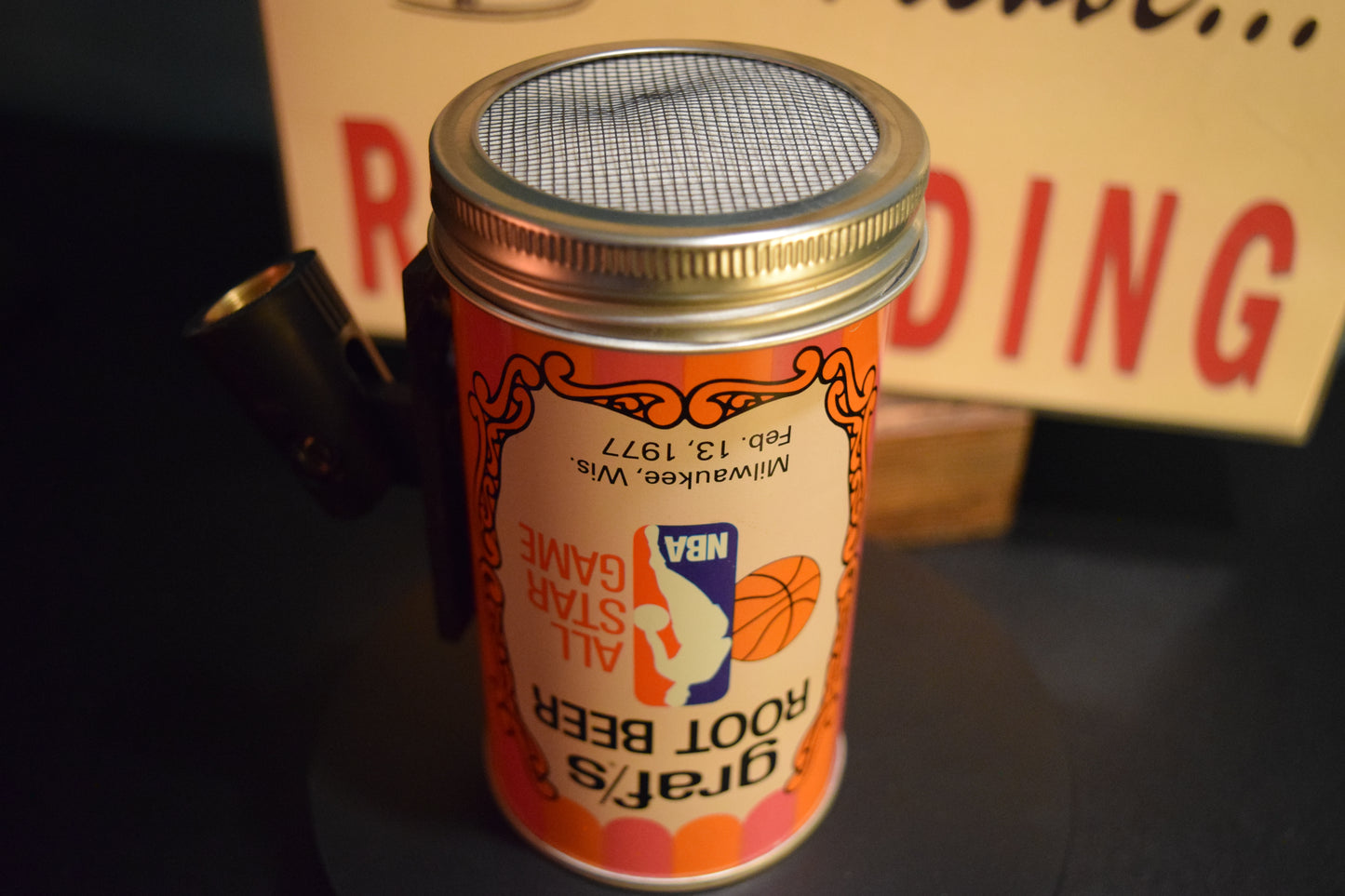 Lo Fi Soda Can Microphone - Graf's Root Beer, 1977 NBA All Star Game