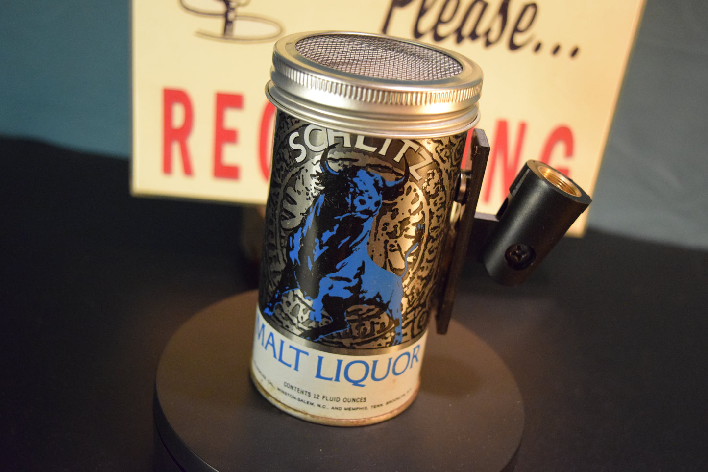 Lo Fi Beer Can Microphone - Schlitz Blue Bull