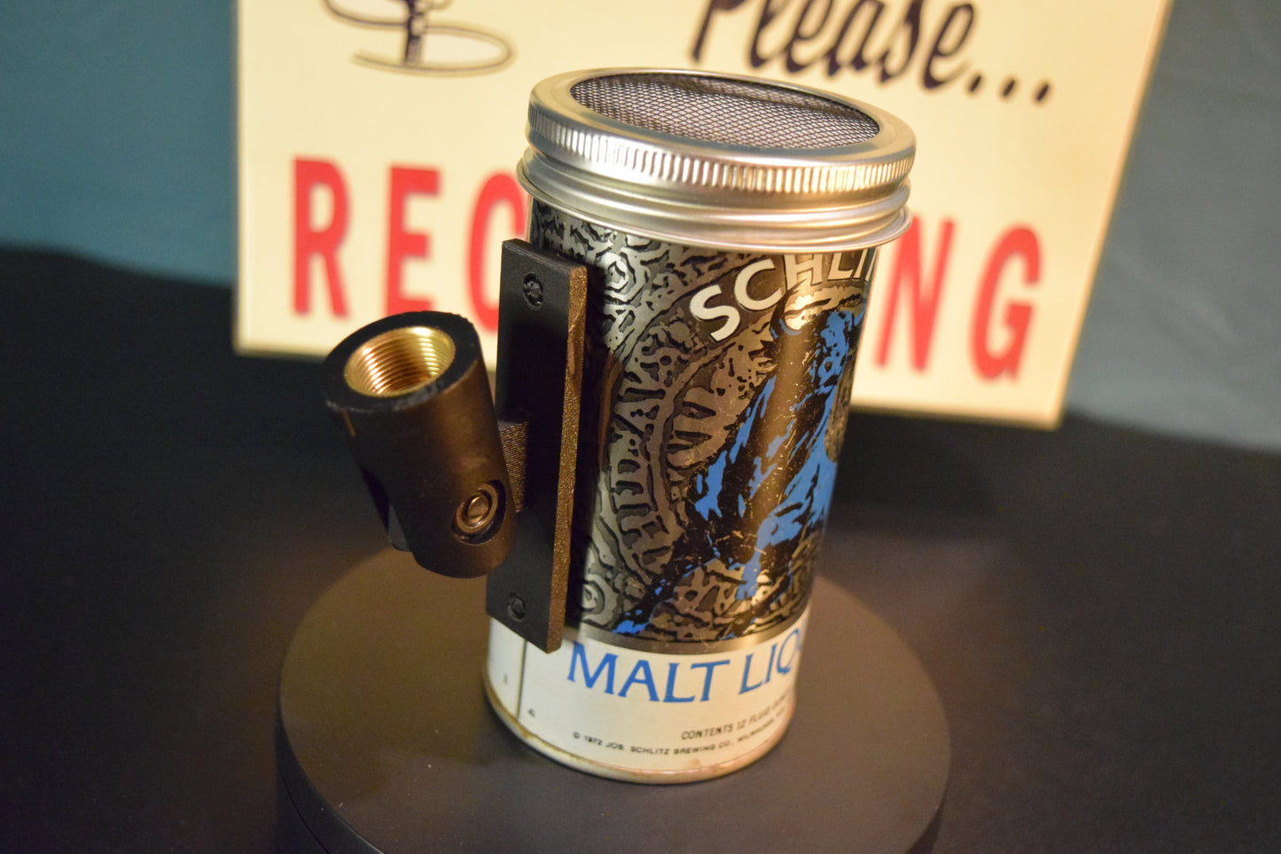 Lo Fi Beer Can Microphone - Schlitz Blue Bull