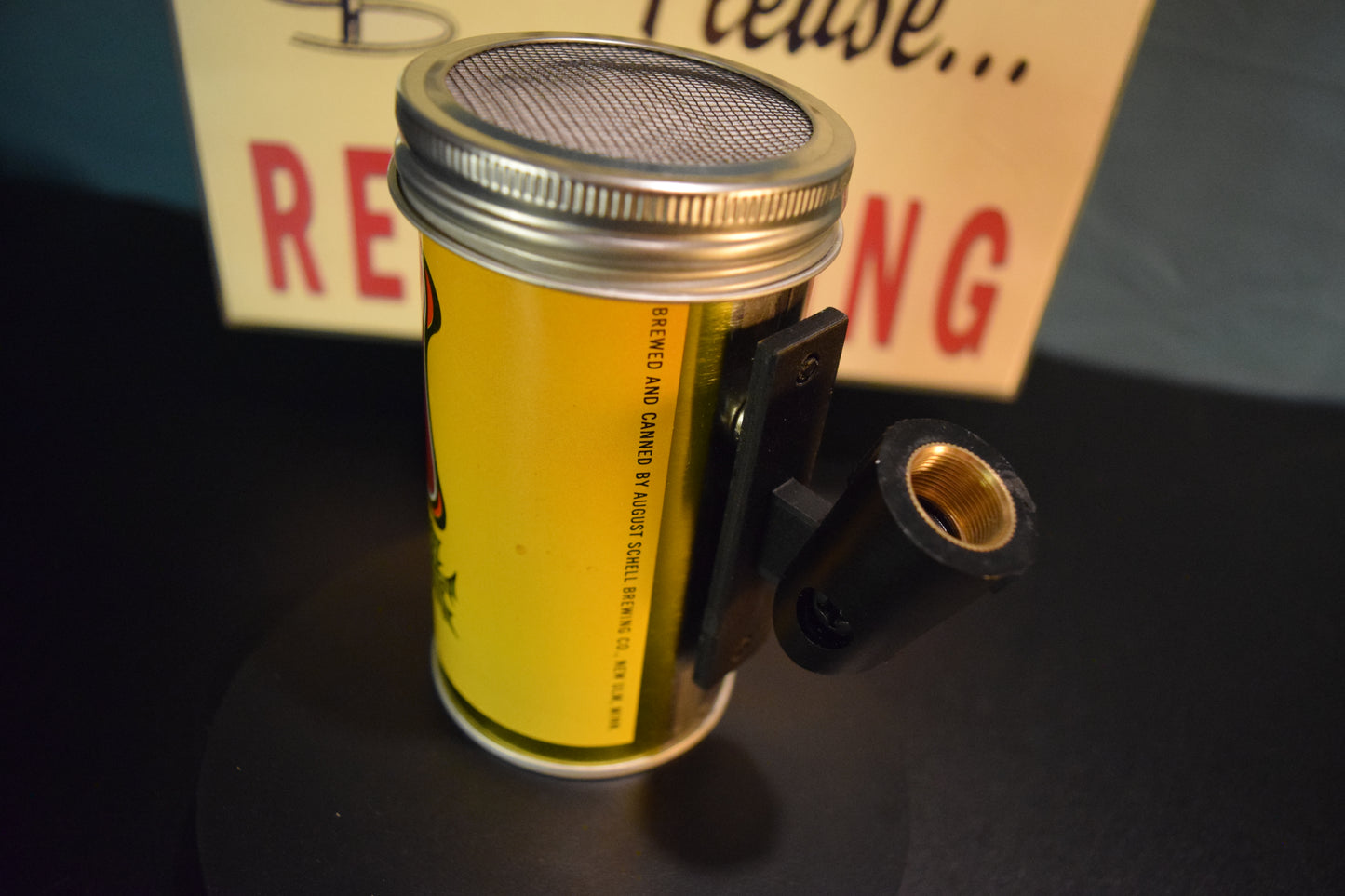 Lo Fi Beer Can Microphone - Schell's Yellow Christmas Xmas Brew