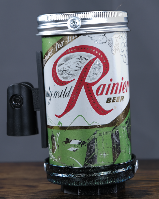 Lo Fi Beer Can Microphone - 1950s Boeing Wind Tunnel Rainier, Light Green Pacific Northwest Map