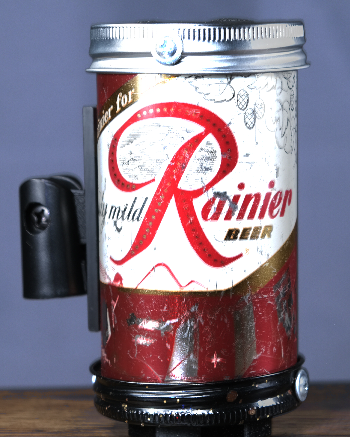 Lo Fi Beer Can Microphone - 1950s Boeing Wind Tunnel Rainier, Red Pacific Northwest Map & Landmarks