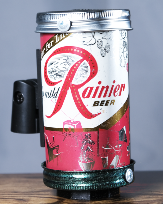 Lo Fi Beer Can Microphone - 1950s Boeing Wind Tunnel Rainier, Red BBQ House Party