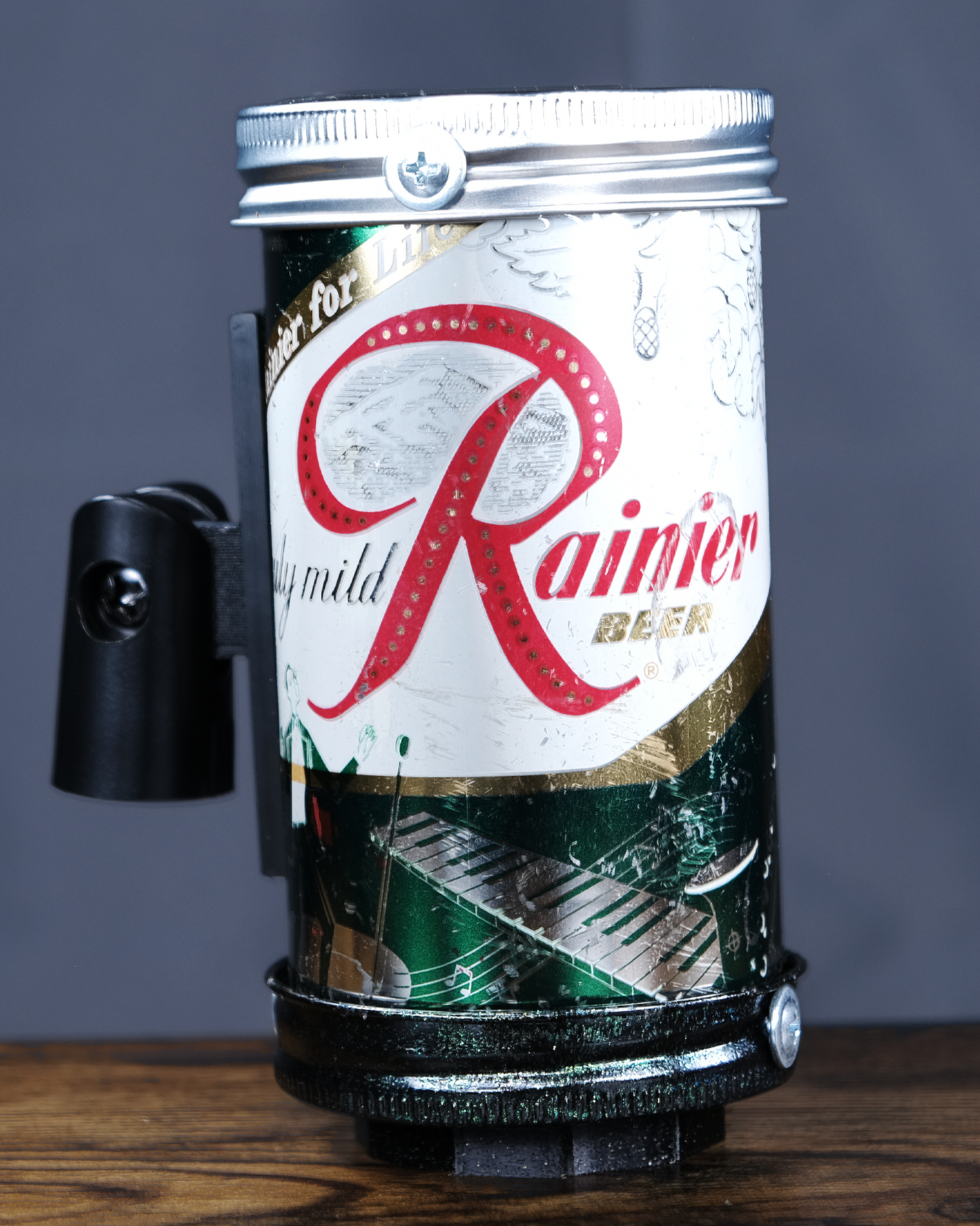 Lo Fi Beer Can Microphone - 1950s Boeing Wind Tunnel Rainier, Hologram Green Dance Hall Party