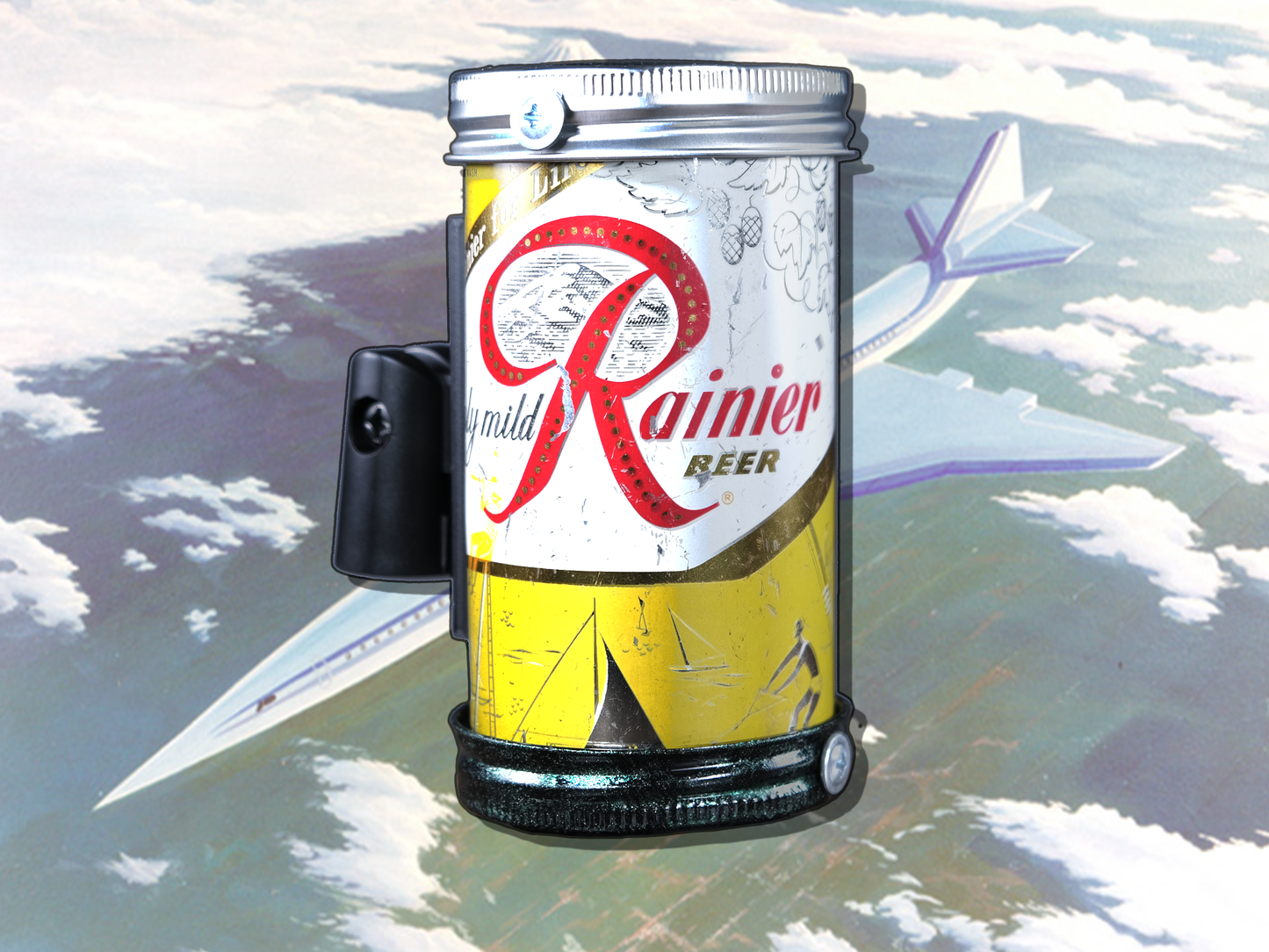 Lo Fi Beer Can Microphone - 1950s Boeing Wind Tunnel Rainier, Yellow Parks and Recreation