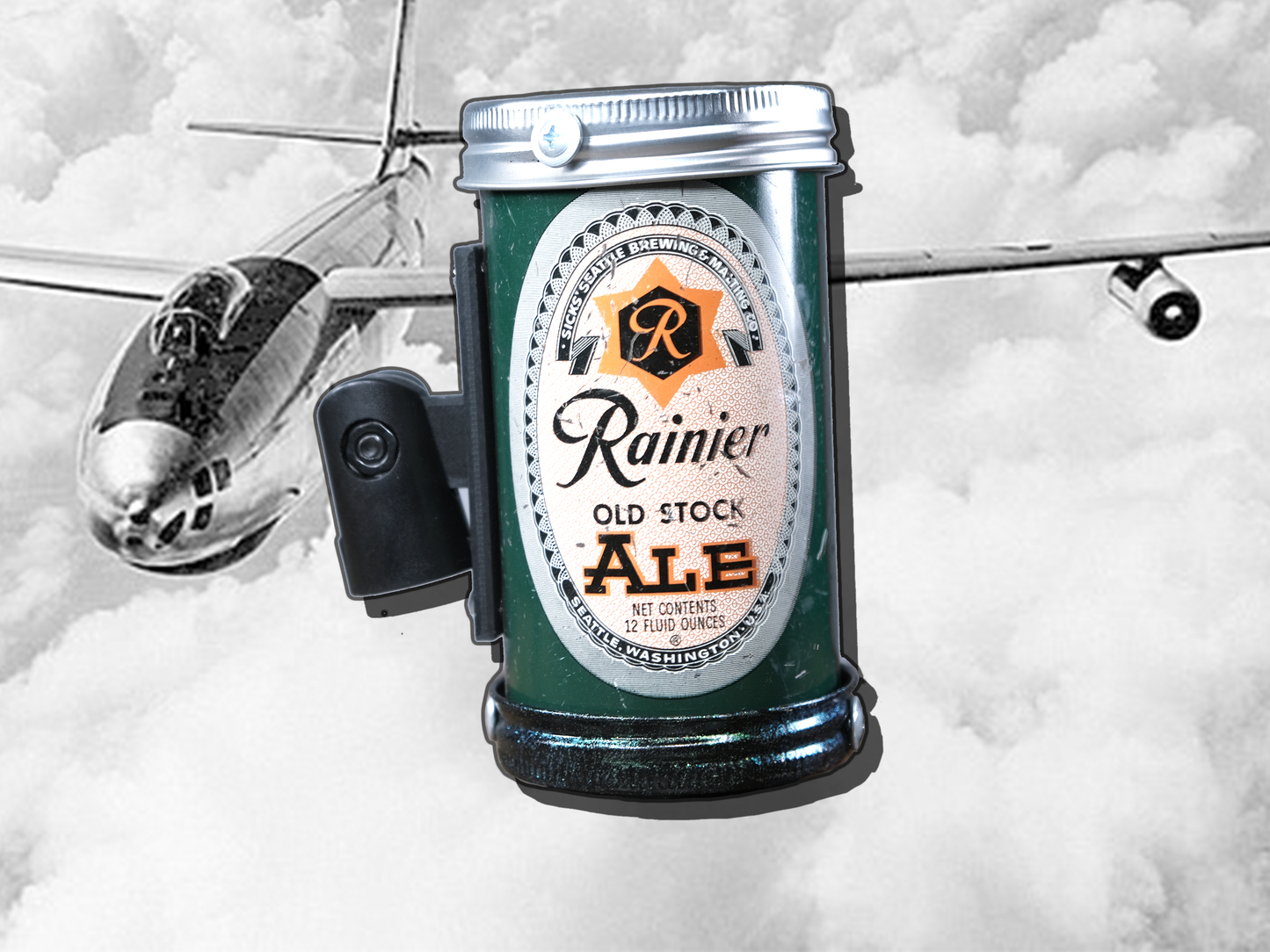 Lo Fi Beer Can Microphone - 1950s Boeing Wind Tunnel Rainier, Emerald Old Stock Star