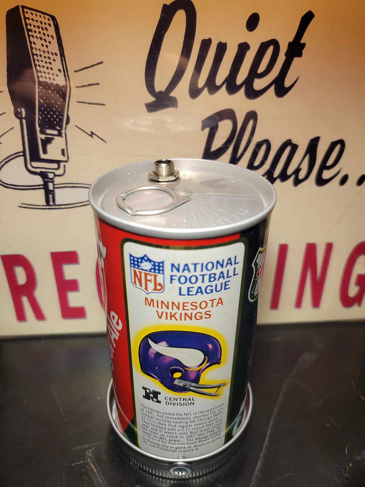 Lo Fi Soda Can Microphone - 1976 NFL Minnesota Vikings