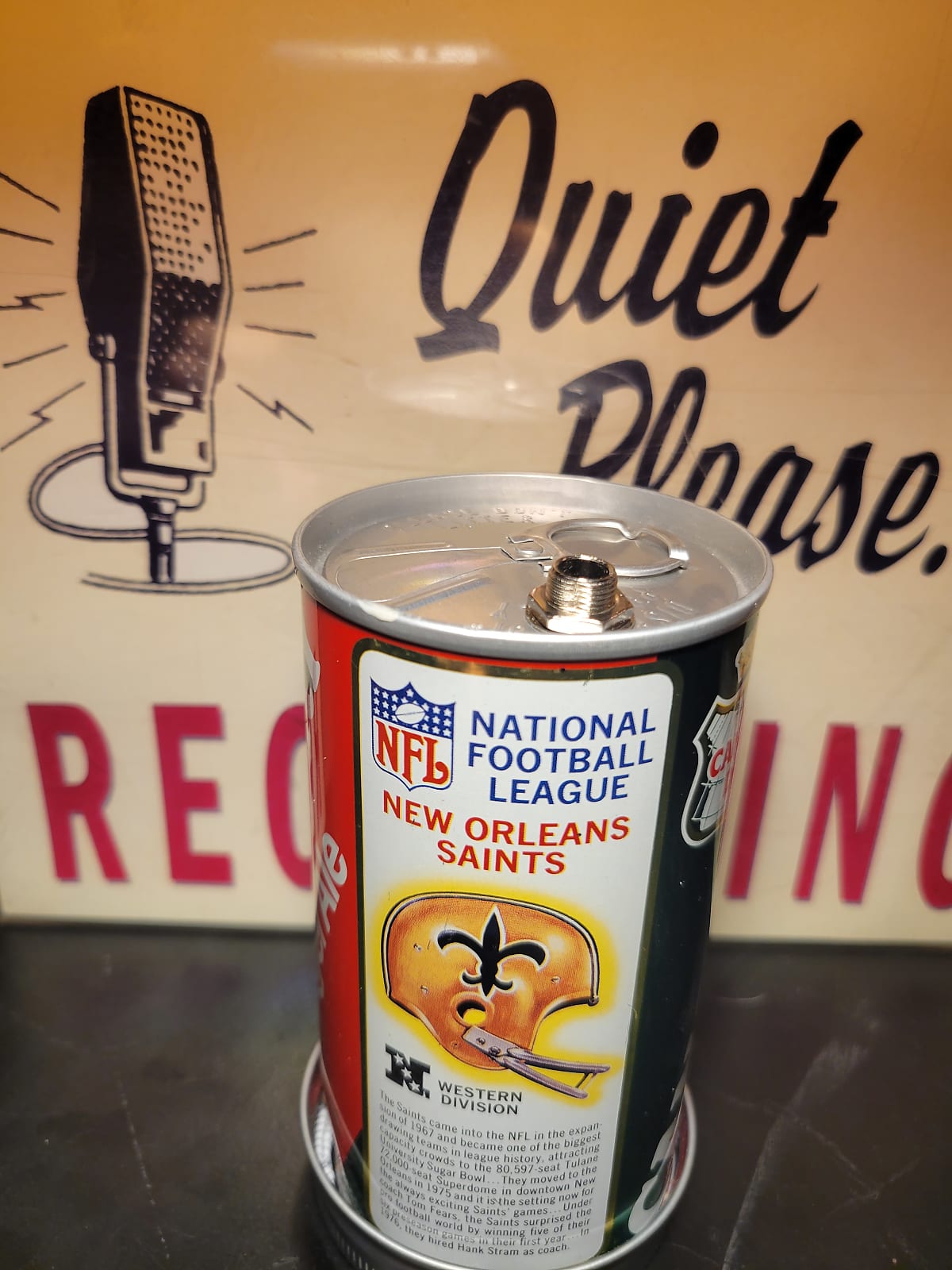 Lo Fi Soda Can Microphone - 1976 NFL New Orleans Saints
