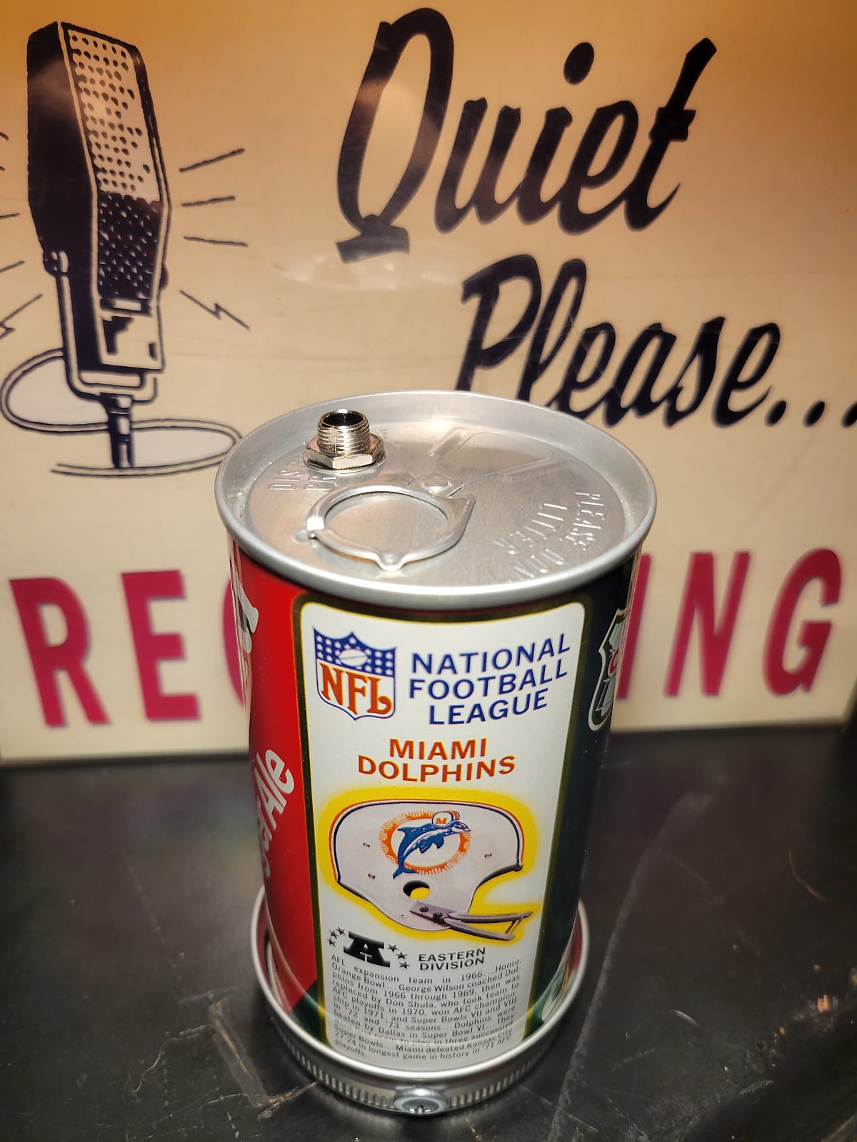 Lo Fi Soda Can Microphone - 1976 NFL Miami Dolphins