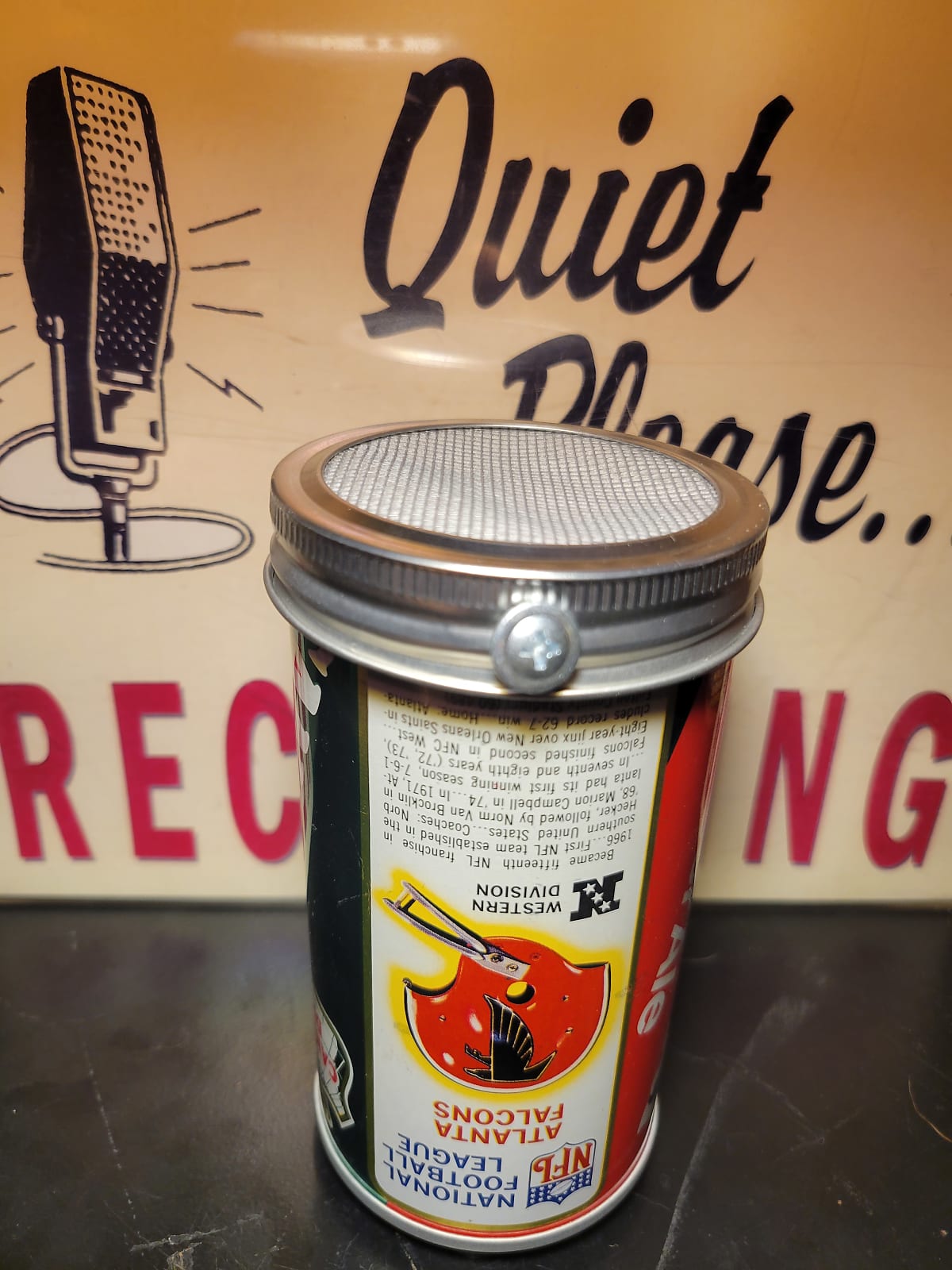 Lo Fi Soda Can Microphone - 1976 NFL Atlanta Falcons