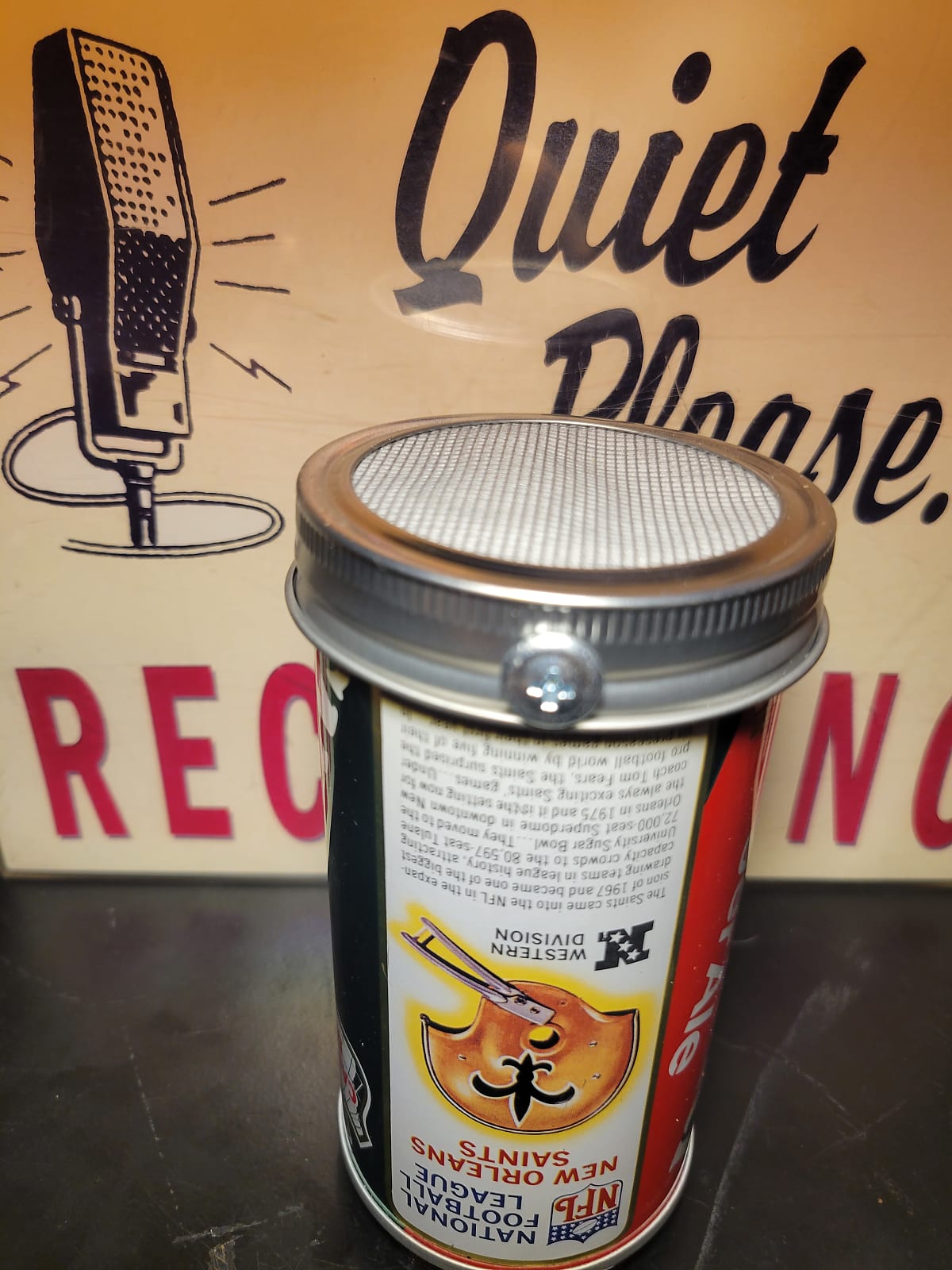 Lo Fi Soda Can Microphone - 1976 NFL New Orleans Saints