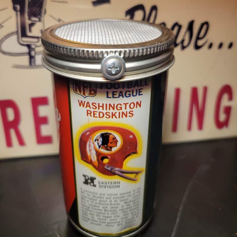 Lo Fi Soda Can Microphone - 1976 NFL Washington Redskins