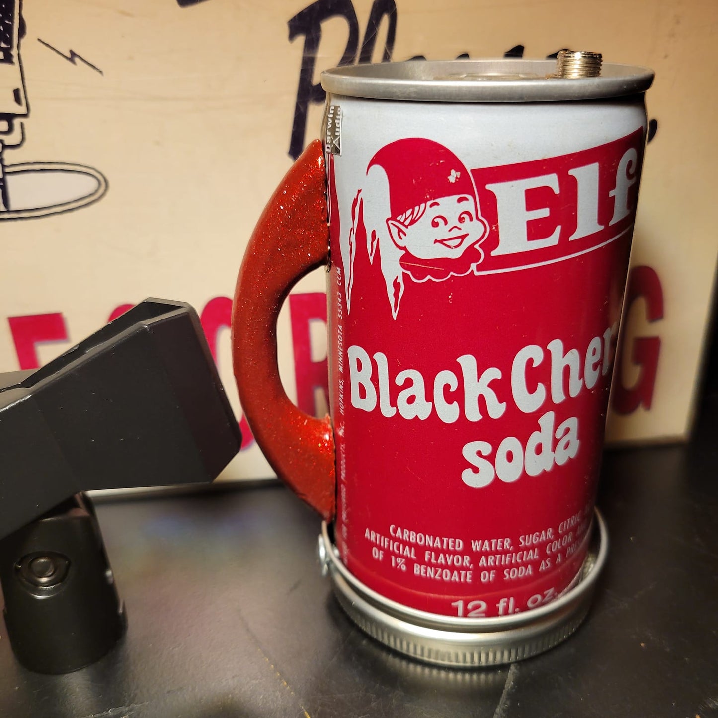 Lo Fi Soda Can Microphone - Black Cherry Elf Soda