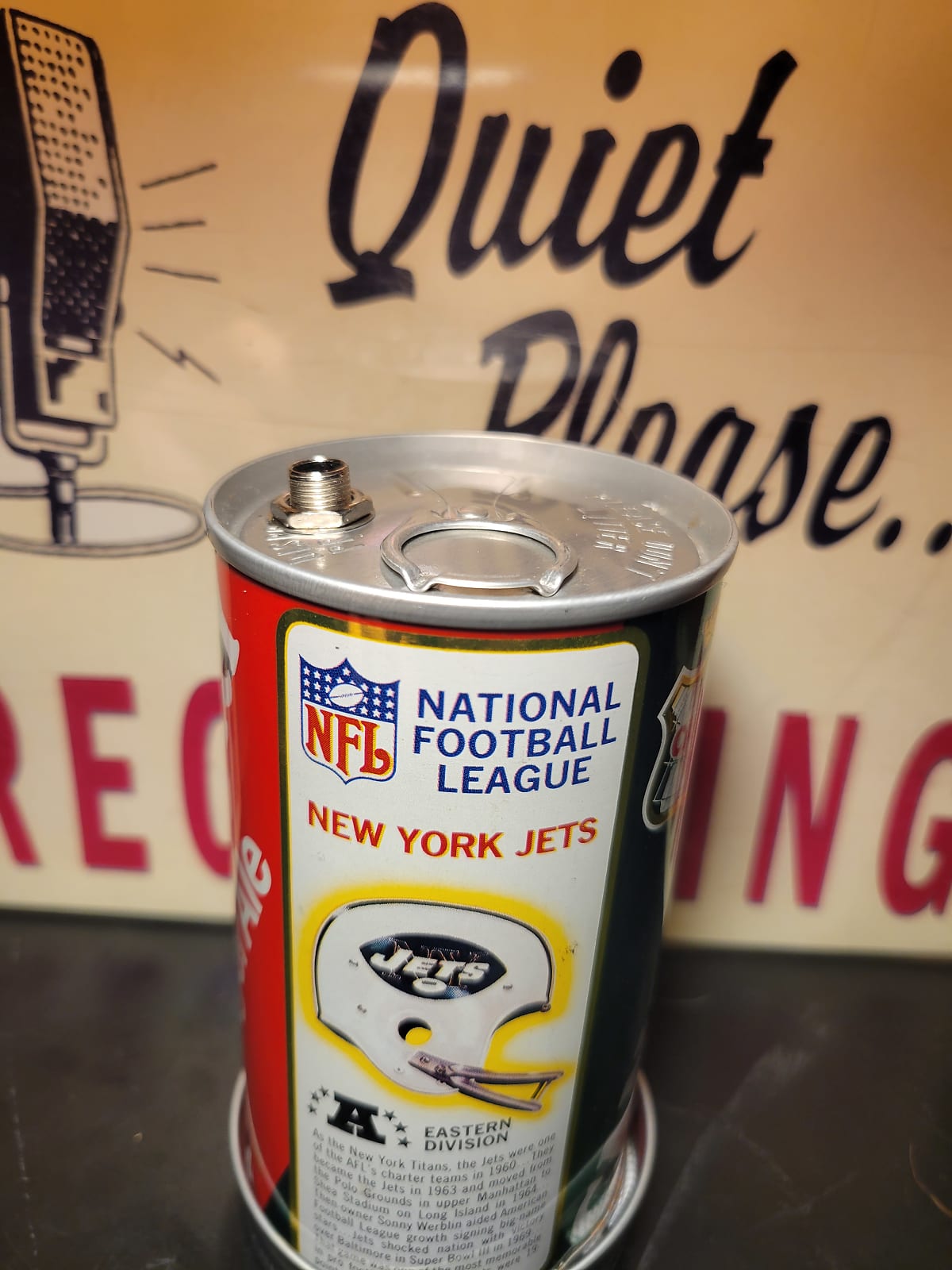 Lo Fi Soda Can Microphone - 1976 NFL New York Jets