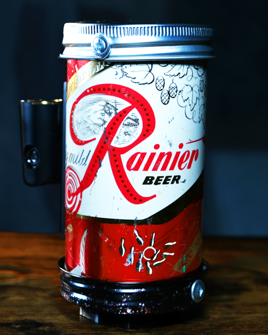 Lo Fi Beer Can Microphone - 1950s Boeing Wind Tunnel Rainier, Red Parlor and Board Games