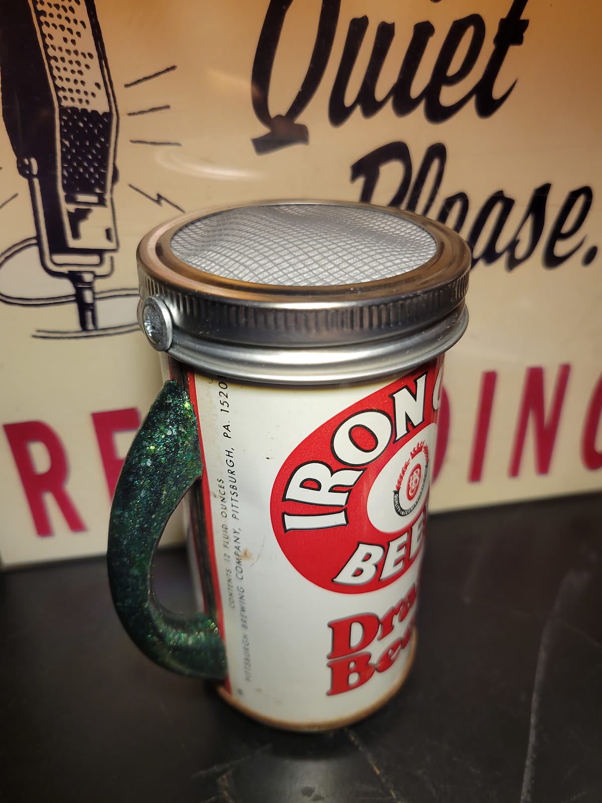 Lo Fi Beer Can Microphone - Pittsburgh Iron City, Christmas Presents