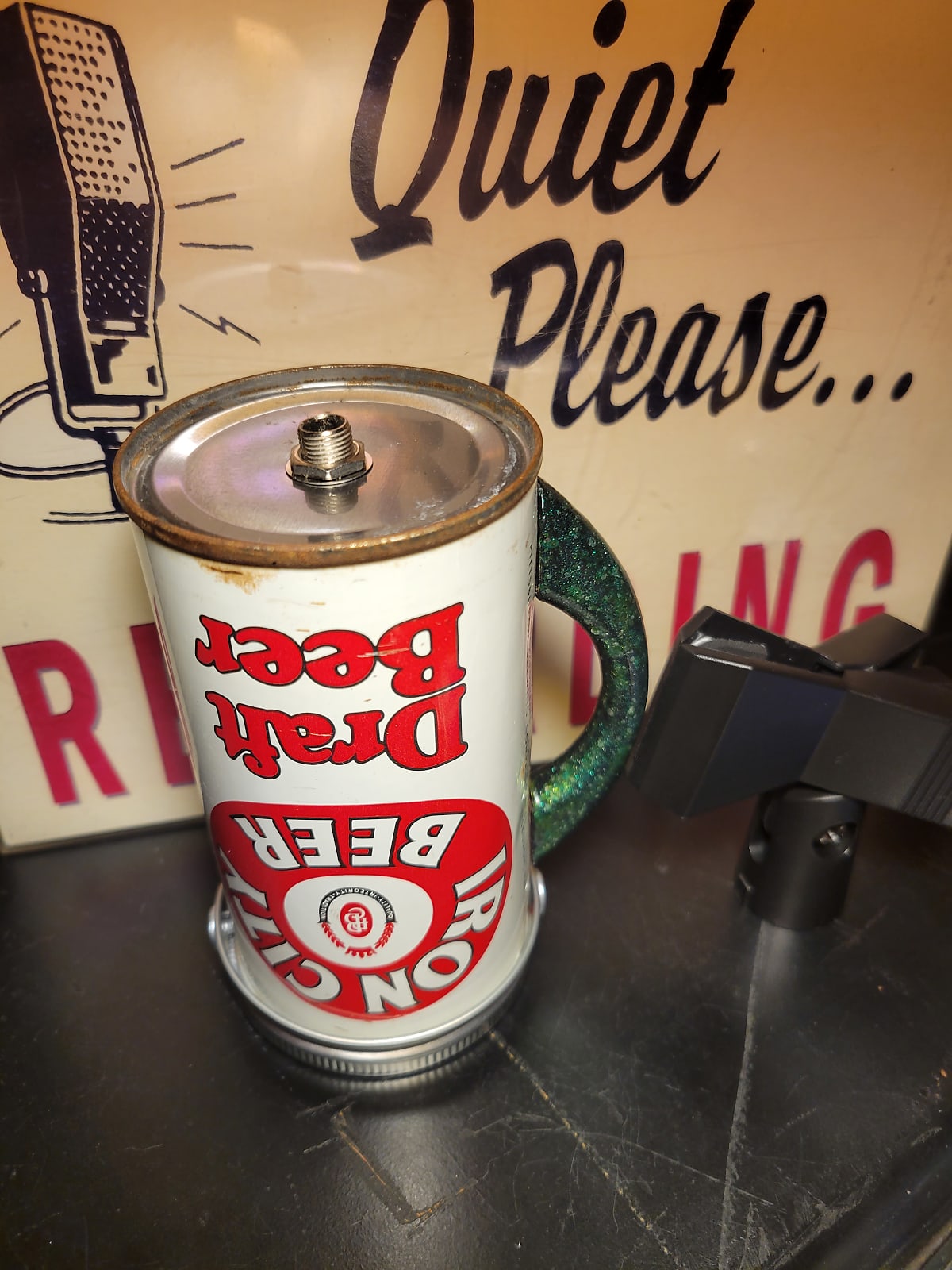 Lo Fi Beer Can Microphone - Pittsburgh Iron City, Christmas Presents