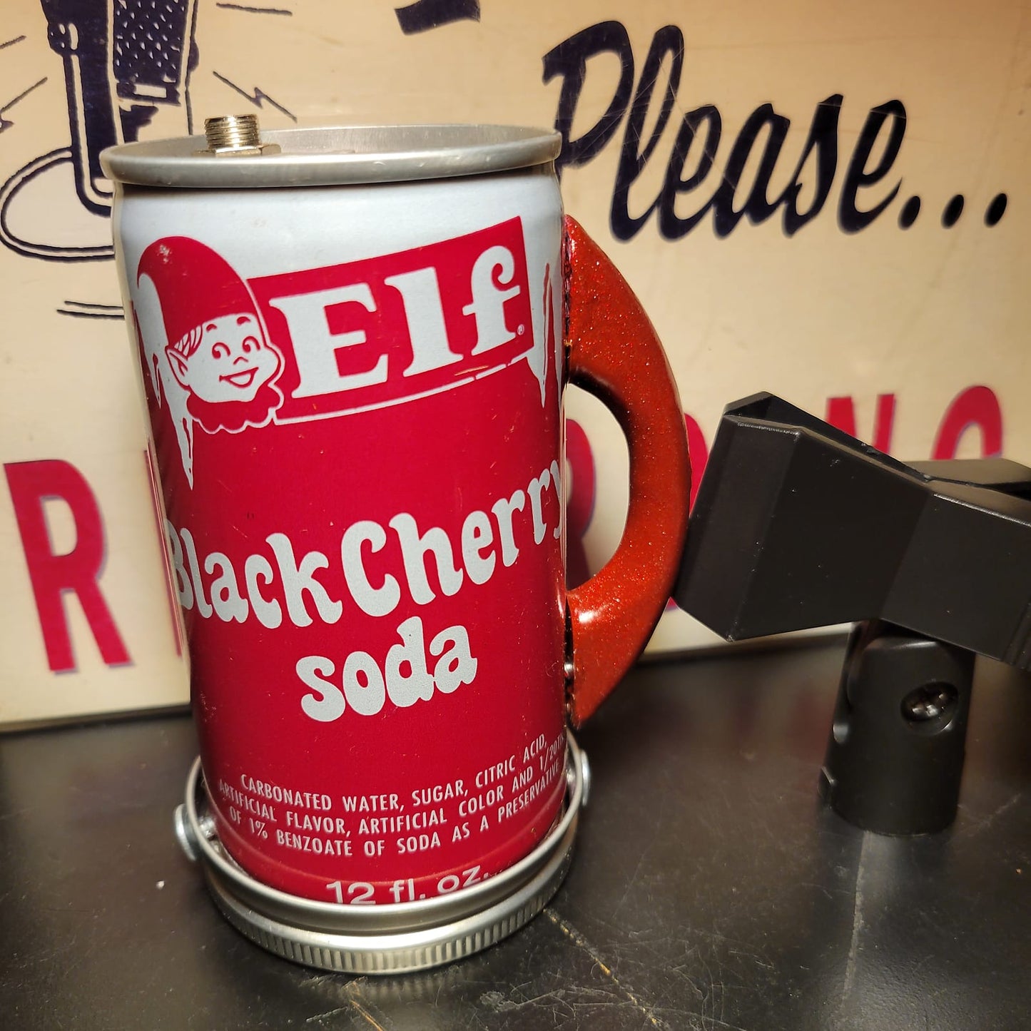 Lo Fi Soda Can Microphone - Black Cherry Elf Soda