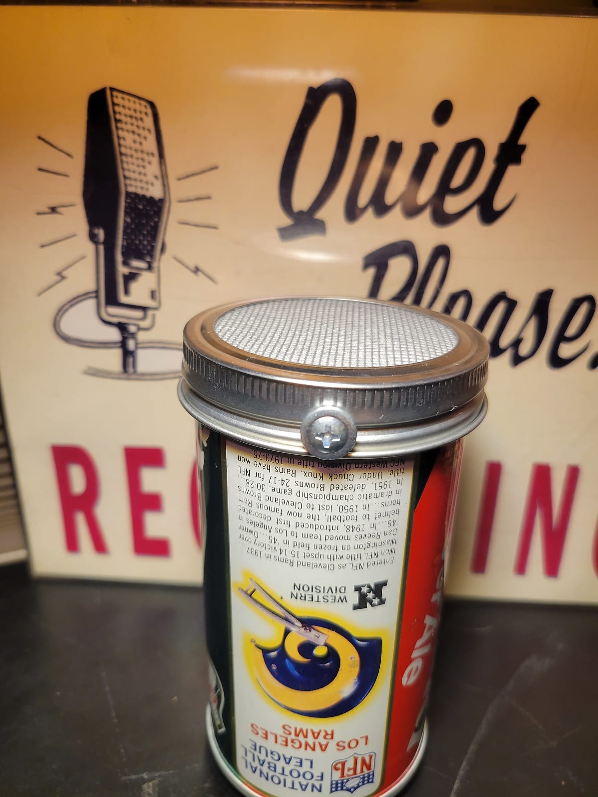 Lo Fi Soda Can Microphone - 1976 NFL Los Angeles Rams