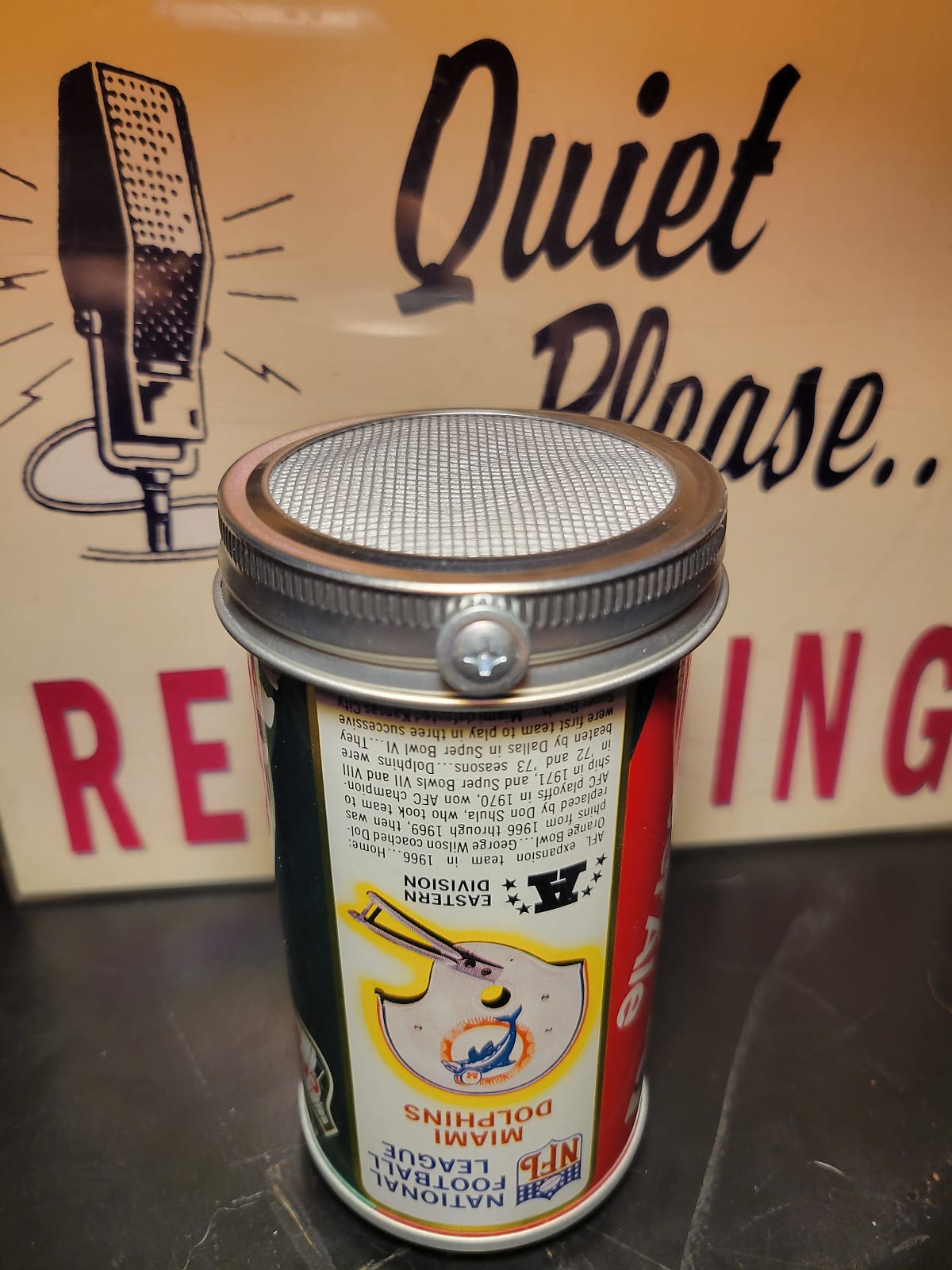 Lo Fi Soda Can Microphone - 1976 NFL Miami Dolphins