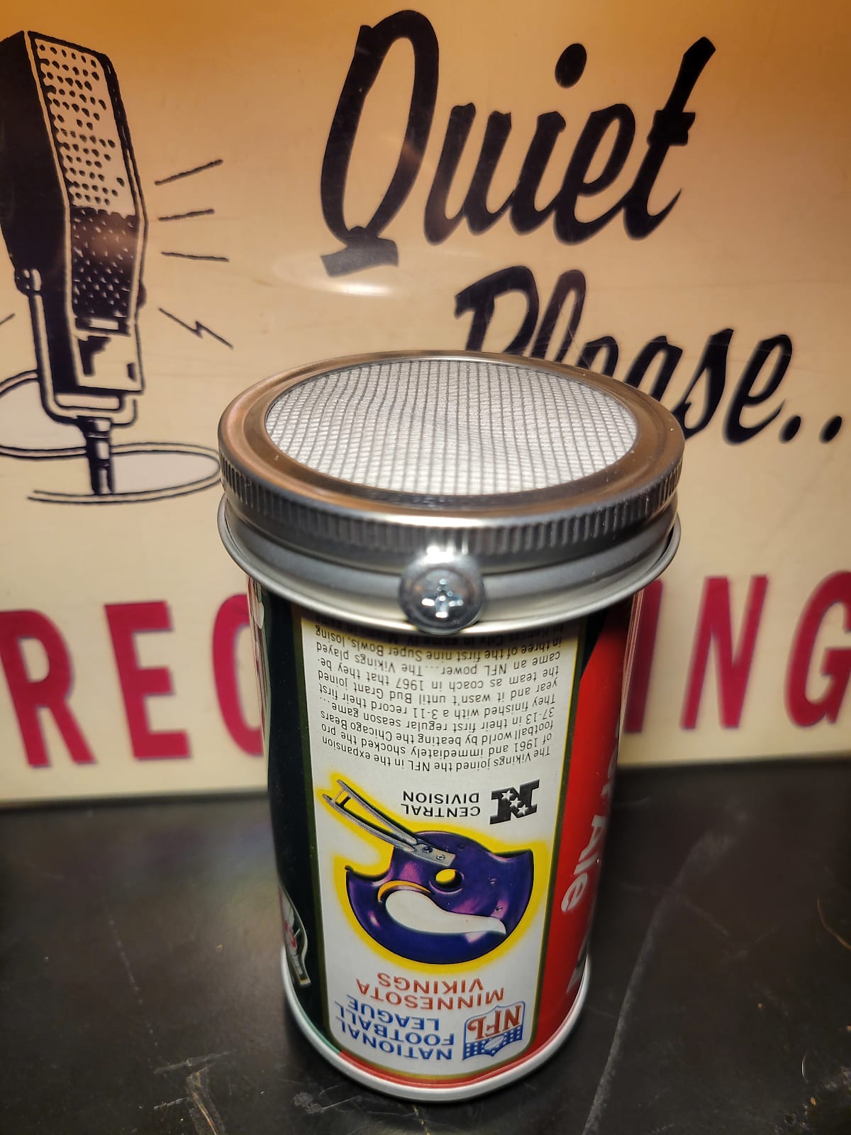 Lo Fi Soda Can Microphone - 1976 NFL Minnesota Vikings