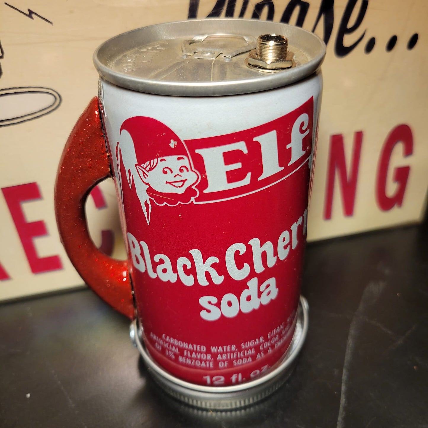 Lo Fi Soda Can Microphone - Black Cherry Elf Soda