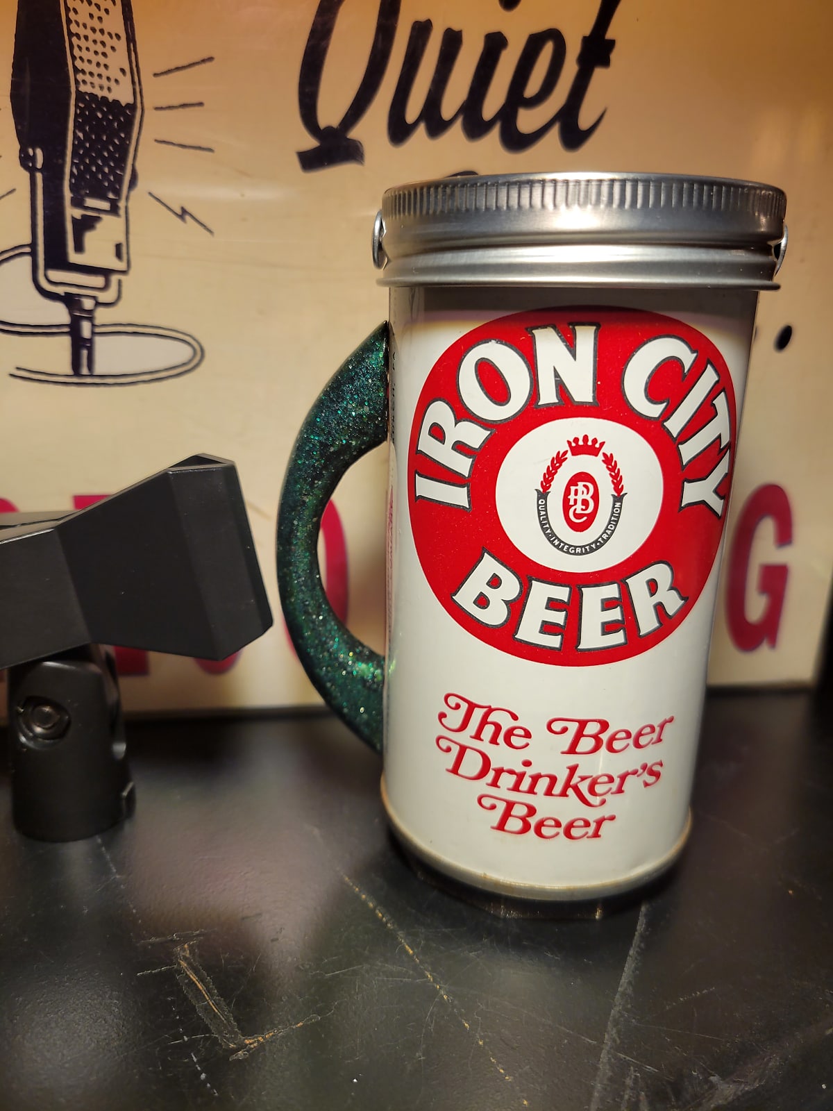 Lo Fi Beer Can Microphone - Pittsburgh Iron City, Christmas Horses