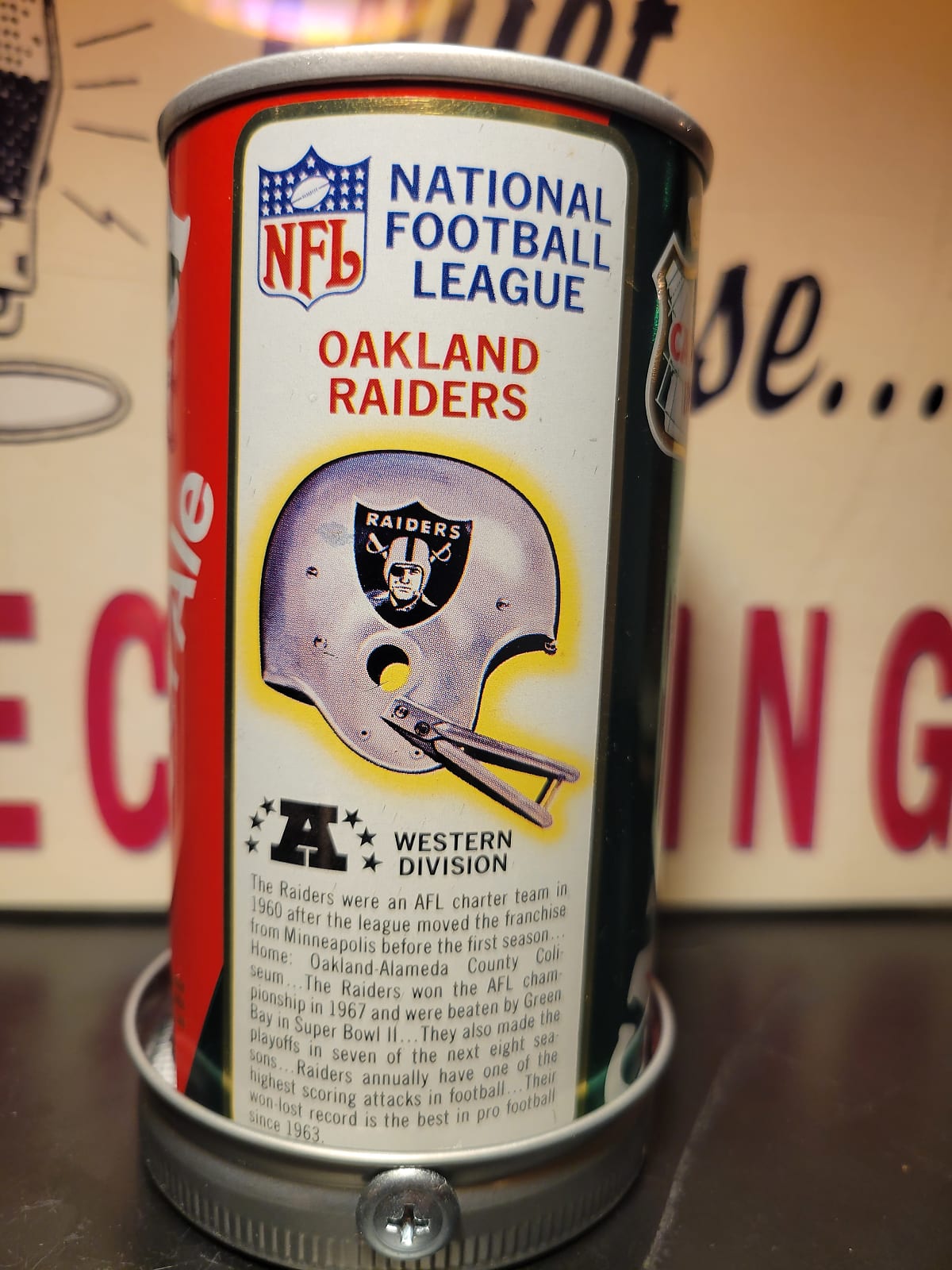 Lo Fi Soda Can Microphone - 1976 NFL Oakland Raiders