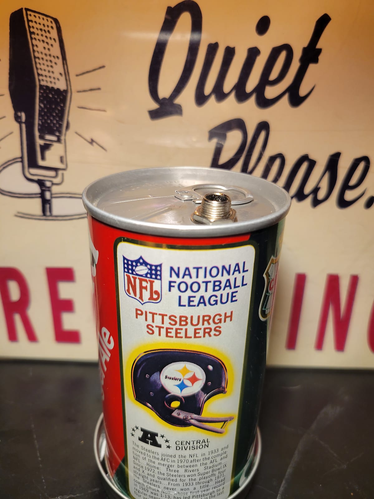 Lo Fi Soda Can Microphone - 1976 NFL Pittsburgh Steelers