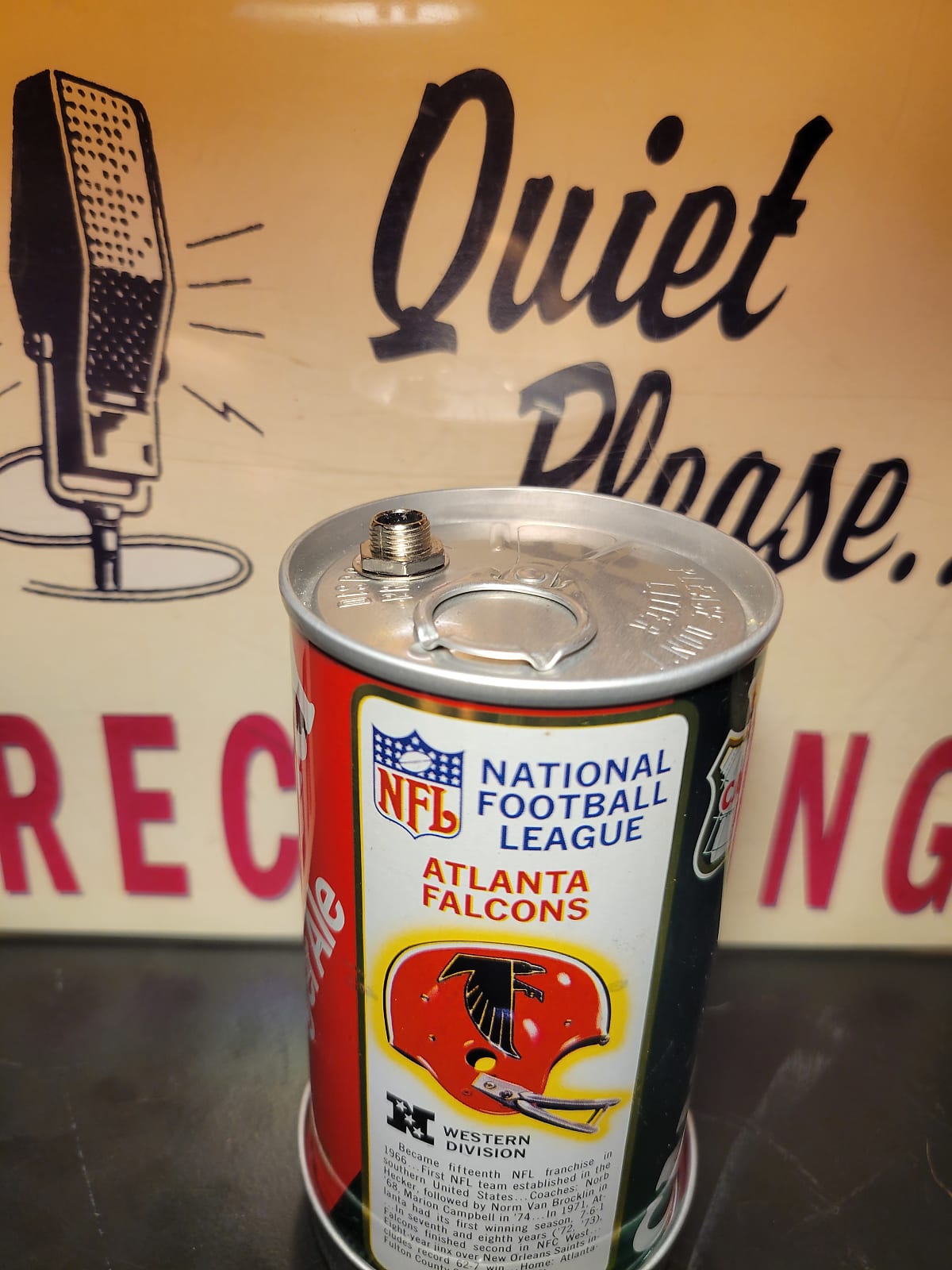 Lo Fi Soda Can Microphone - 1976 NFL Atlanta Falcons