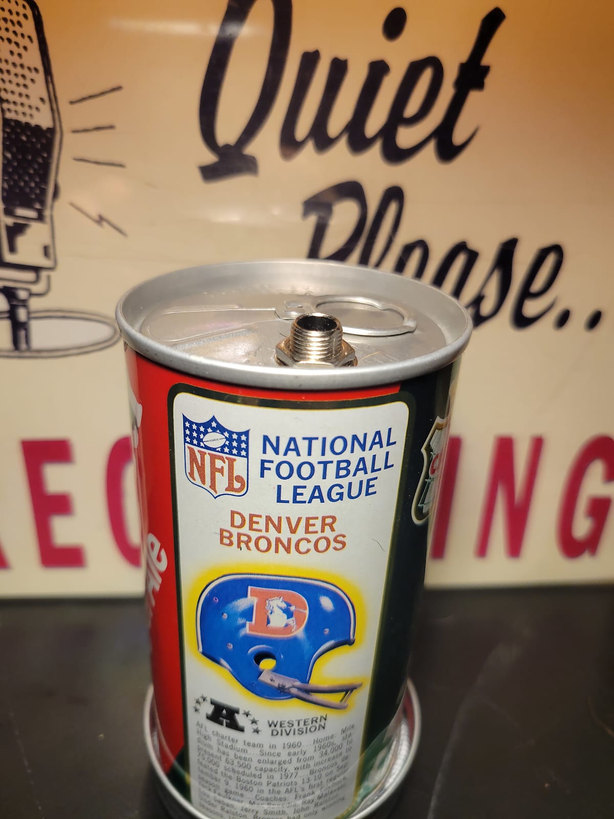 Lo Fi Soda Can Microphone - 1976 NFL Denver Broncos