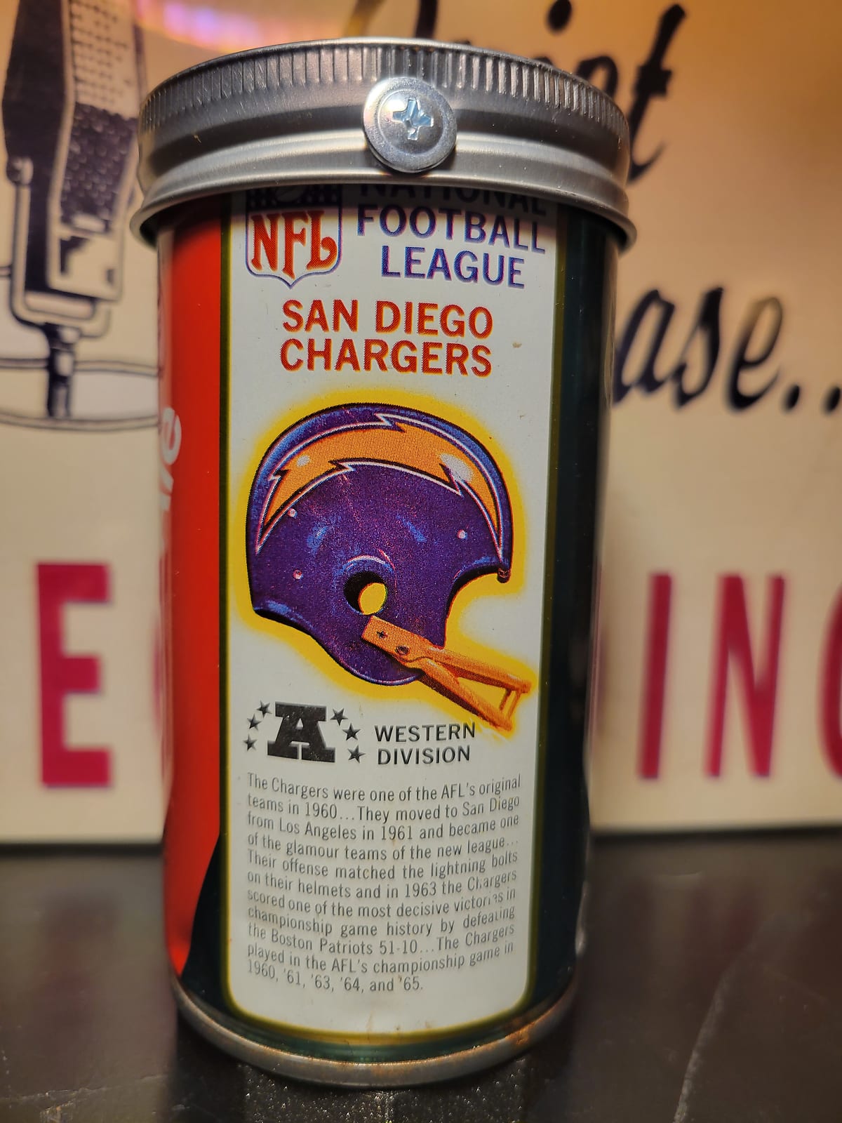 Lo Fi Soda Can Microphone - 1976 NFL San Diego Chargers