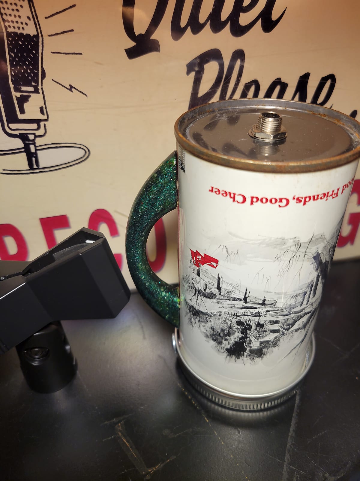 Lo Fi Beer Can Microphone - Pittsburgh Iron City, Christmas Presents