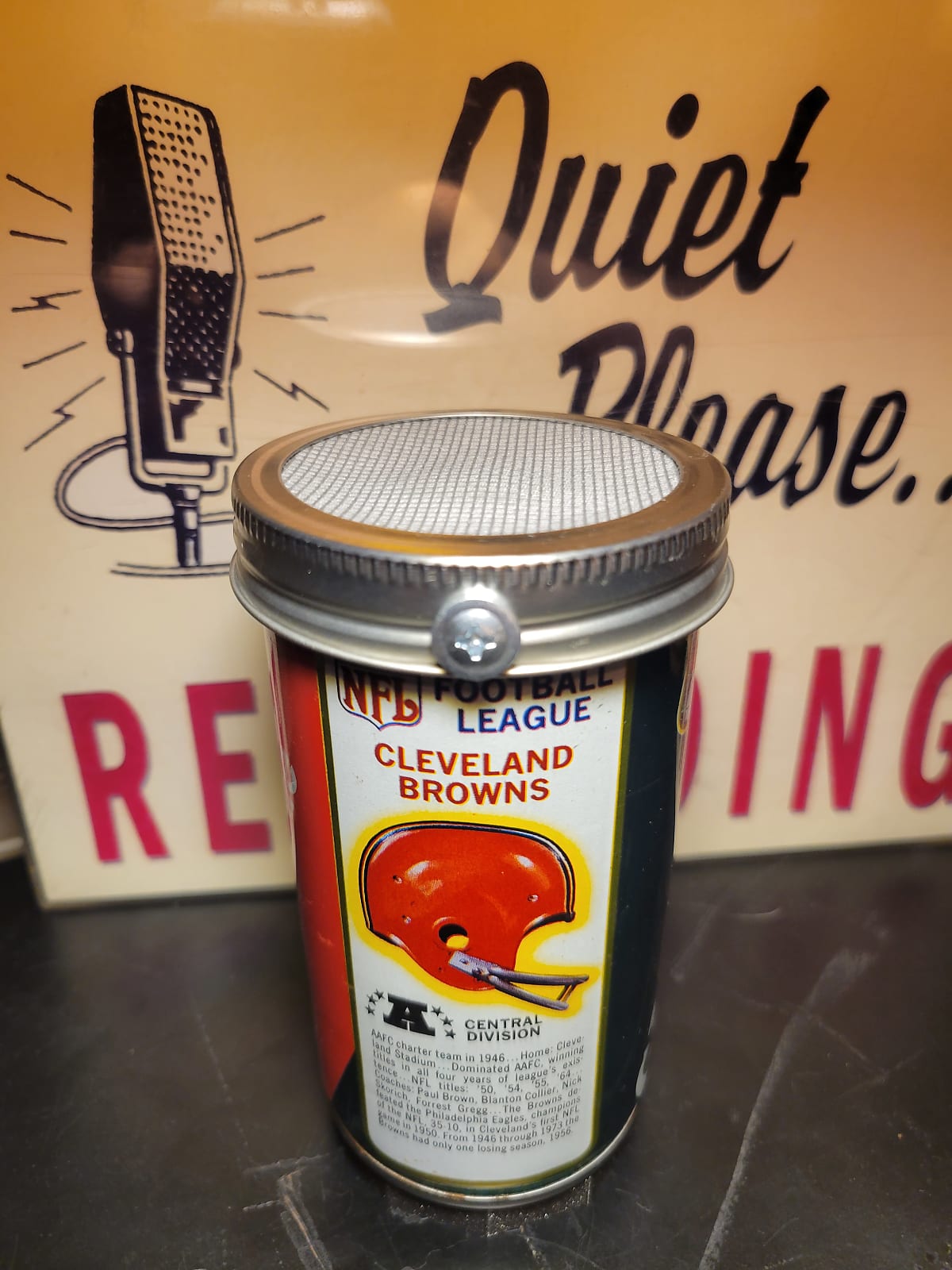 Lo Fi Soda Can Microphone - 1976 NFL Cleveland Browns