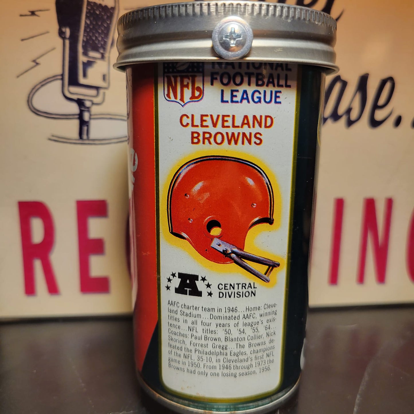 Lo Fi Soda Can Microphone - 1976 NFL Cleveland Browns