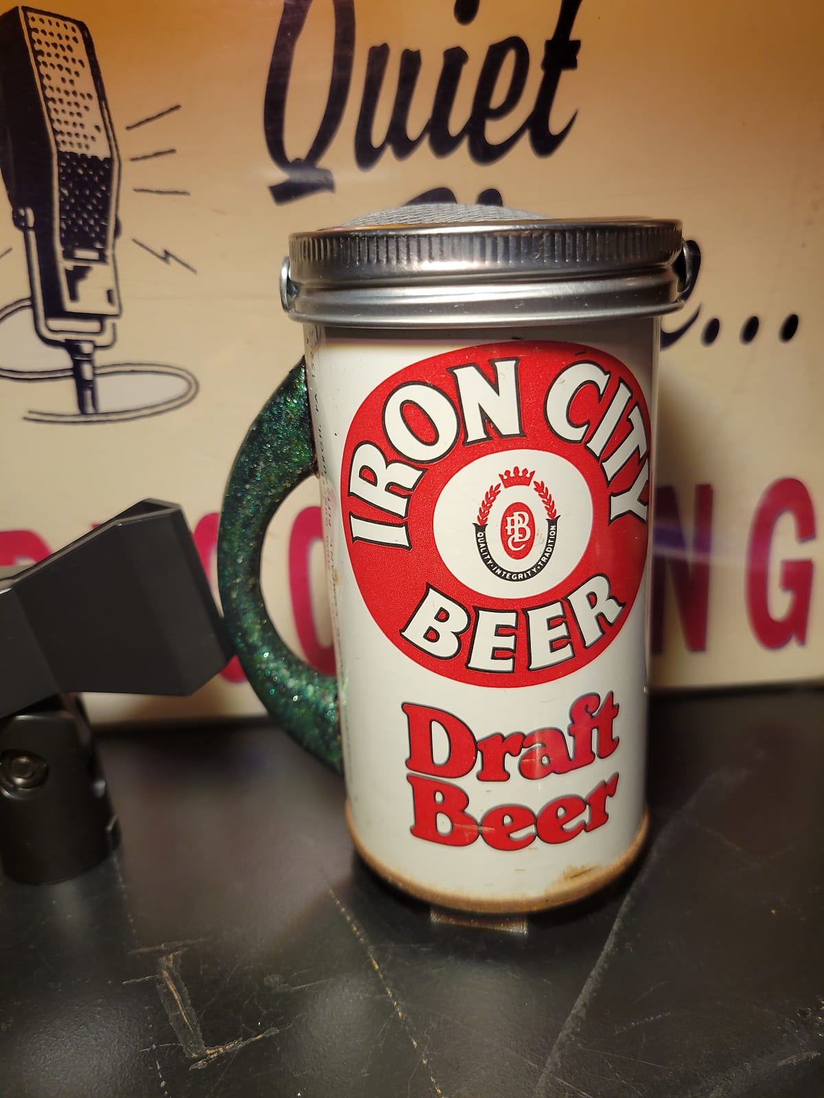 Lo Fi Beer Can Microphone - Pittsburgh Iron City, Christmas Presents